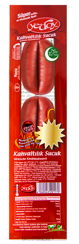 YEDOY KAHVALTILIK PARMAK SUCUK 500 g