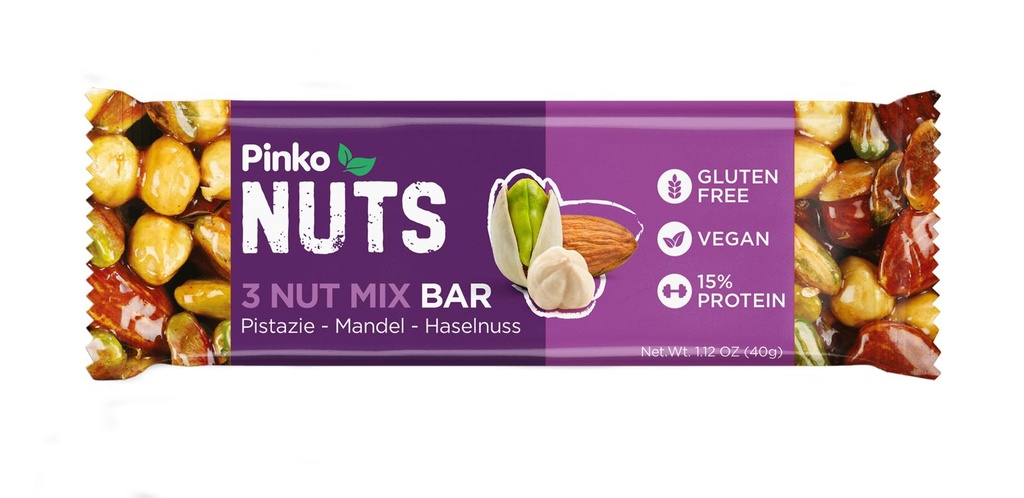 PINKO 3 NUT MIX (FISTIK, BADEM, FINDIK) KROKAN (40GR*24)