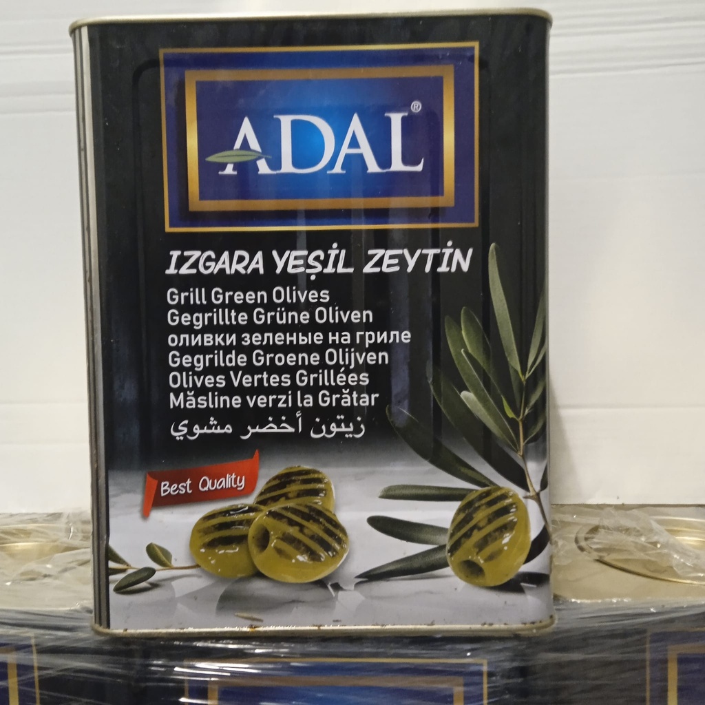 ADAL IZGARA YESIL ZEYTIN (121-140) SUZME 9KG TENEKE