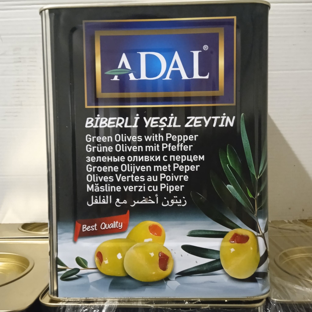 ADAL BIBERLI YESIL ZEYTIN (161-180) SUZME 10KG TENEKE