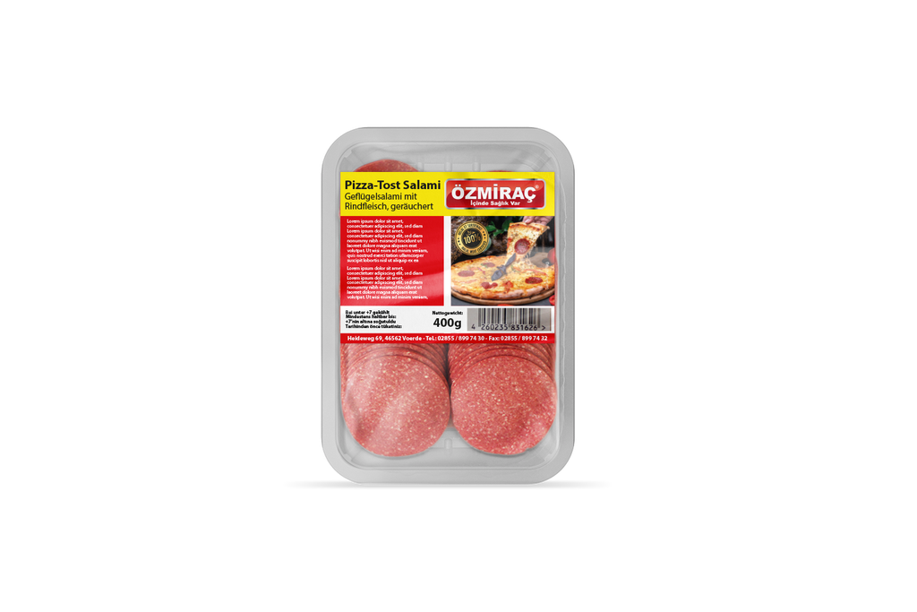 OZMIRAC PIZZA-TOST DILIM HINDI (400GR * 6)