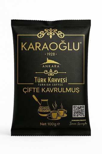KARAOGLU TURK KAHVESI DARK FOLYO (CIFTE KAVRULMUS) (100GR*15)