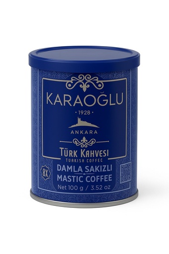 KARAOGLU TURK KAHVESI TENEKE (DAMLA SAKIZLI) (100GR*12)