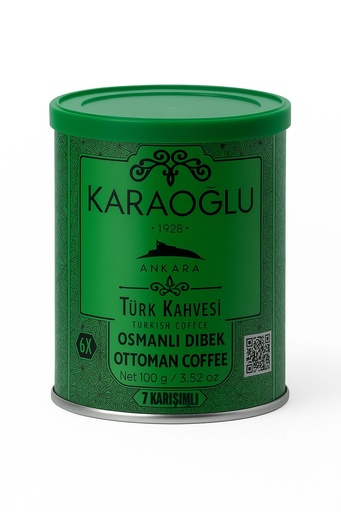 KARAOGLU TURK KAHVESI TENEKE (OSMANLI DIBEK) (100GR*12)